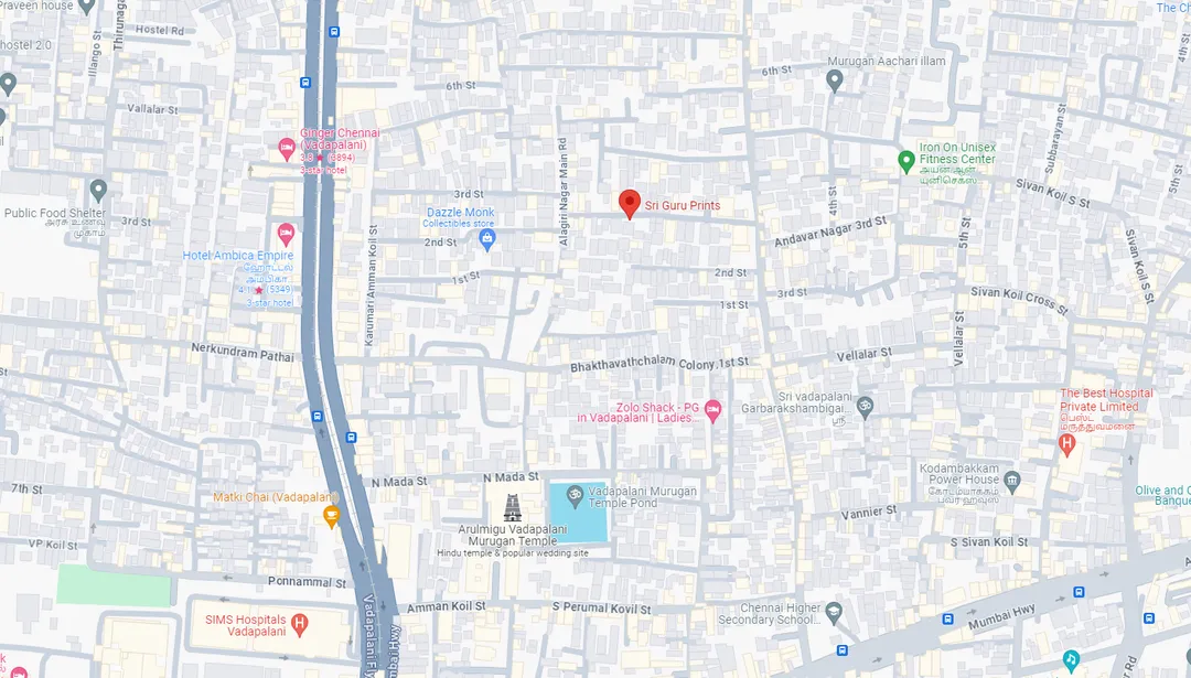 Sri Guru Prints Map Location